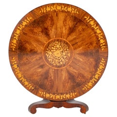 Table centrale William IV marquetée d'époque antique