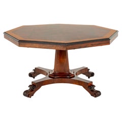 William IV Centre Table Octagaonal Inlay Antique