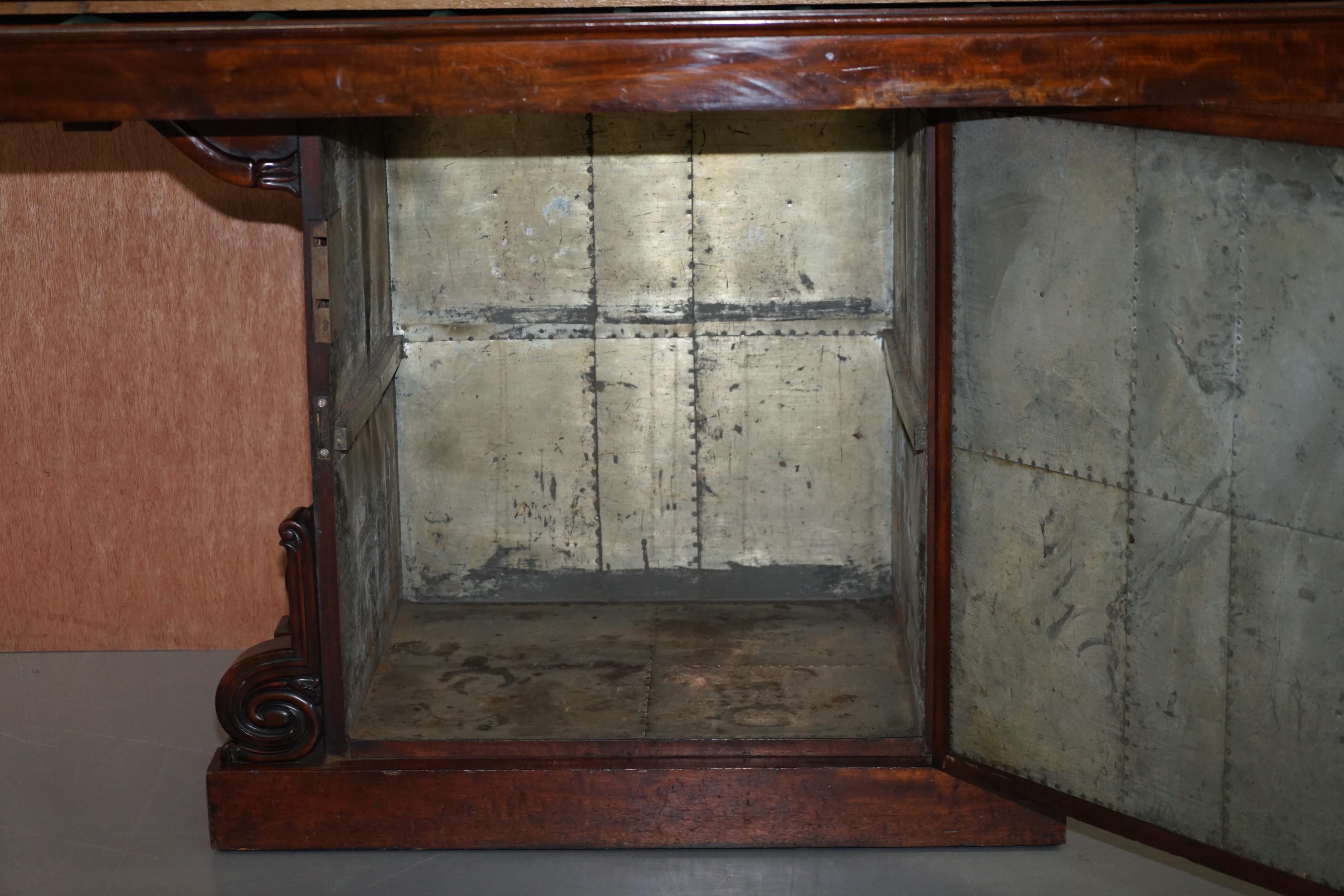 William IV circa 1830 Cuban Hardwood Ornately Cared Sideboard Wine Cellar For Sale 12