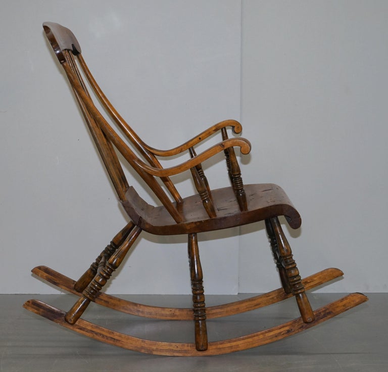 William IV circa 1830 Swedish Pine Rocking Armchair Stunning Timber ...
