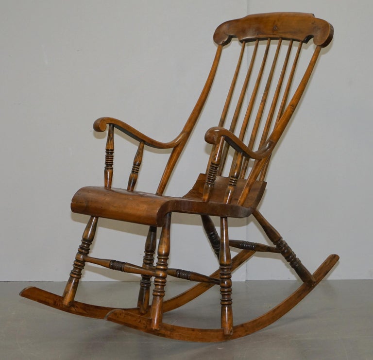 William IV circa 1830 Swedish Pine Rocking Armchair Stunning Timber ...