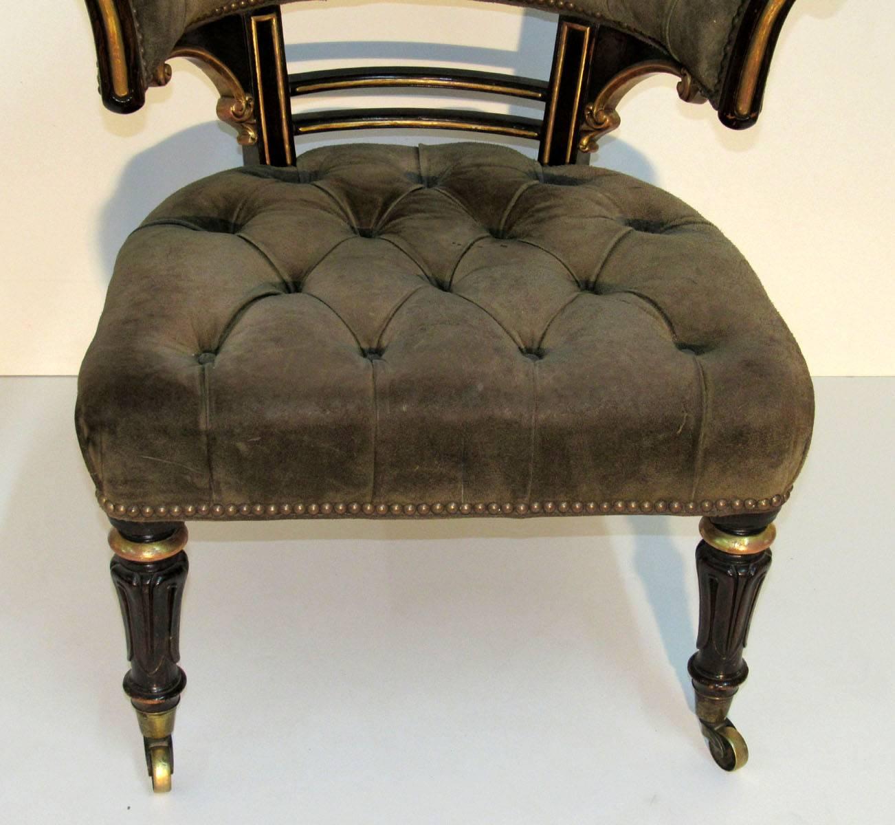 English William IV Curved Back Armchair For Sale