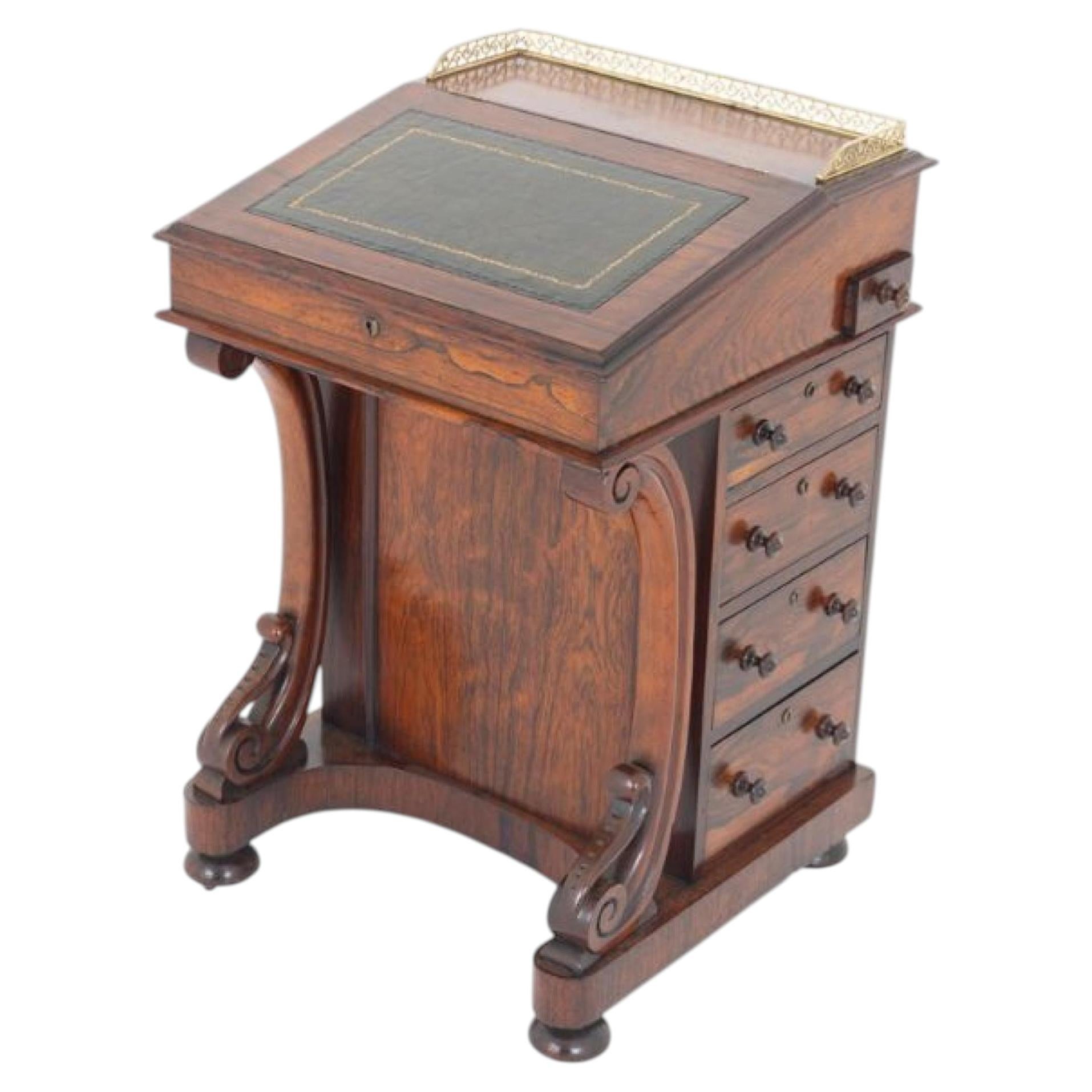 William IV Davenport Desk Period Antique 19th Century