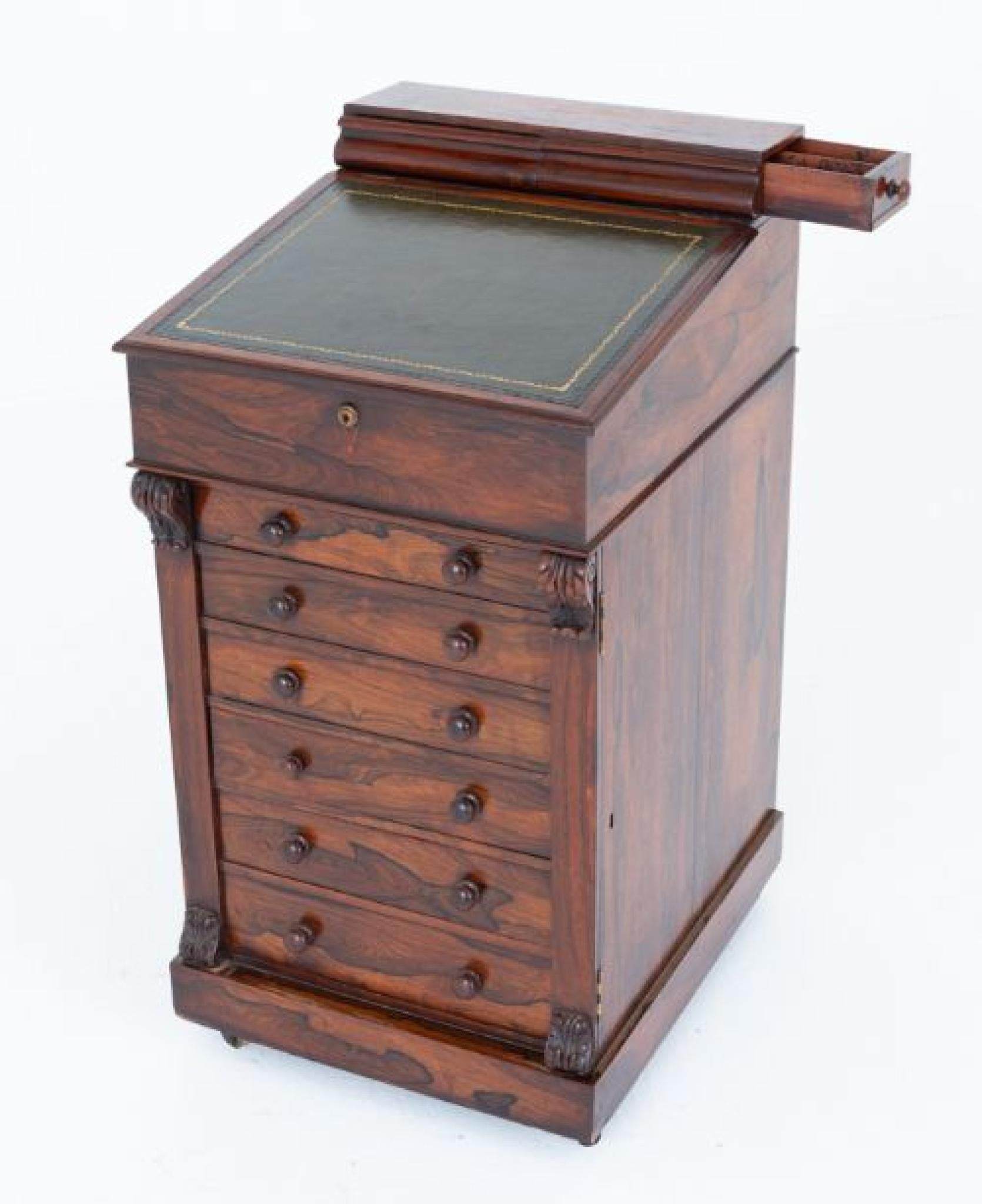 Quercia Scrivania Davenport di William IV con piano a scorrimento del XIX secolo in vendita