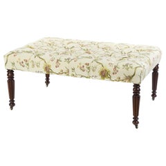 William IV Deep Buttoned Ottoman / Coffee Table on Gillow Style Legs