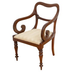 William IV. Schreibtischstuhl, Schnitzerei-Stuhl, Bürostuhl, Elbow Chair