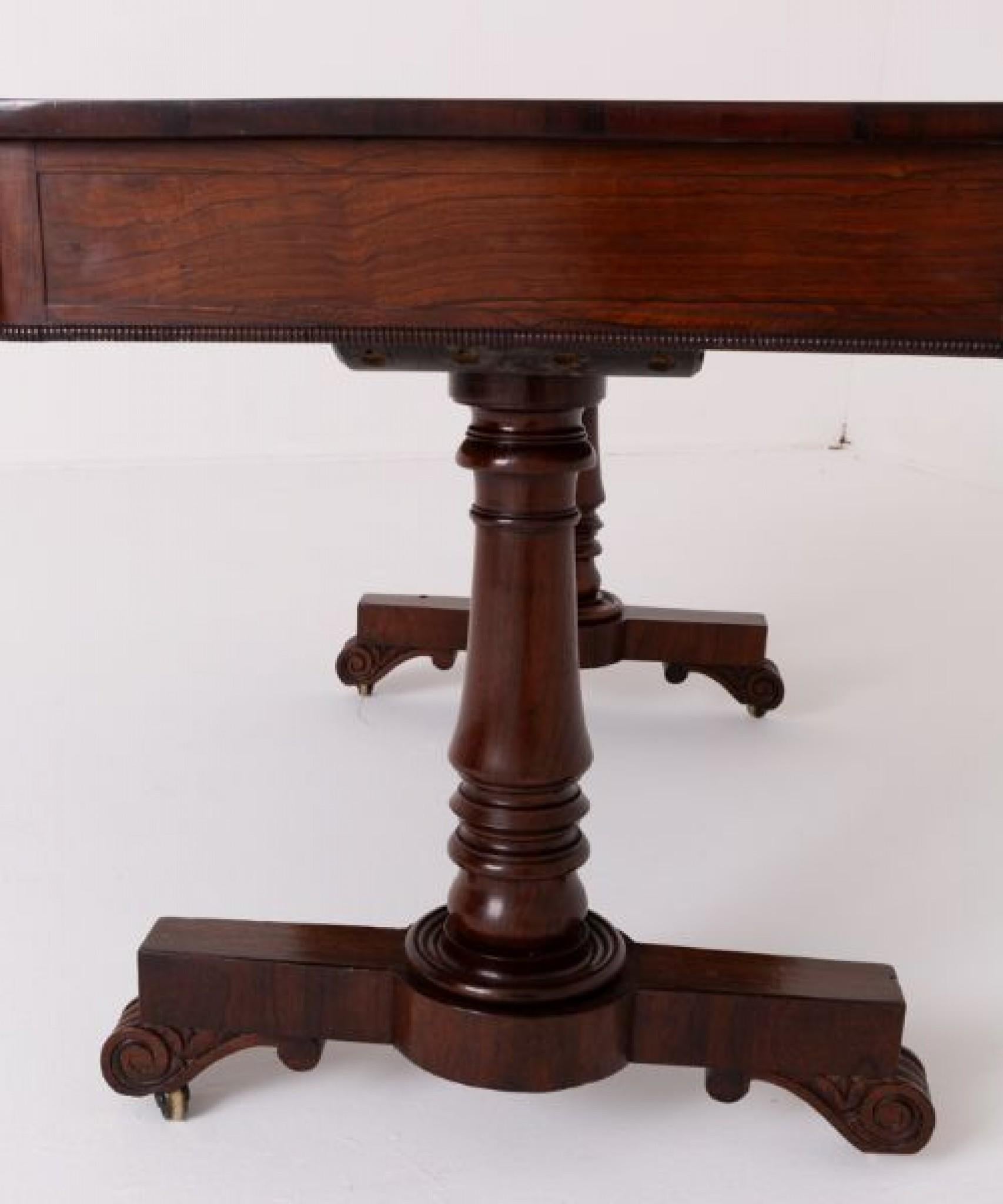 XIXe siècle William-IV-Bureau-Table de bibliothèque en acajou-19e siècle en vente