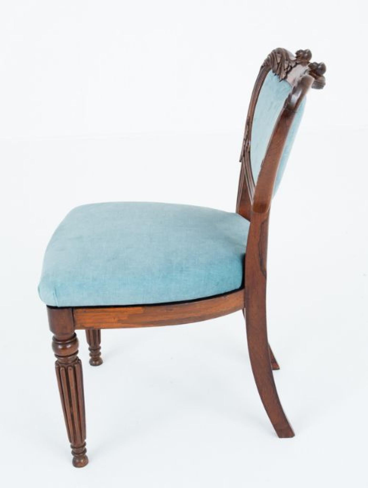 Sedie da pranzo William IV Gambe a gillo in mogano in vendita 2