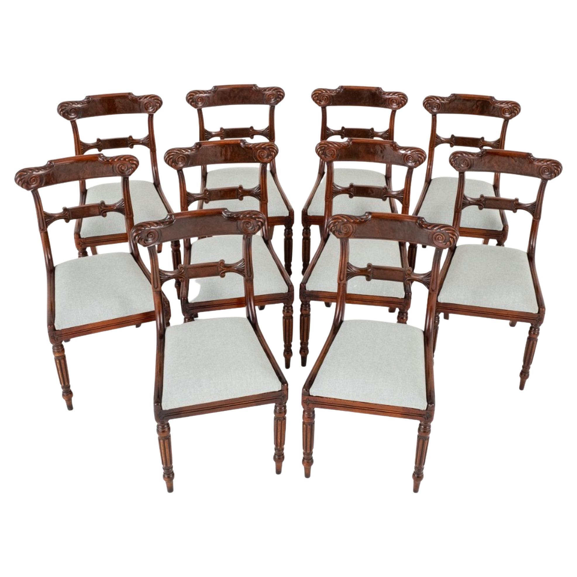 William IV Dining Chairs Set 10 Mahogany