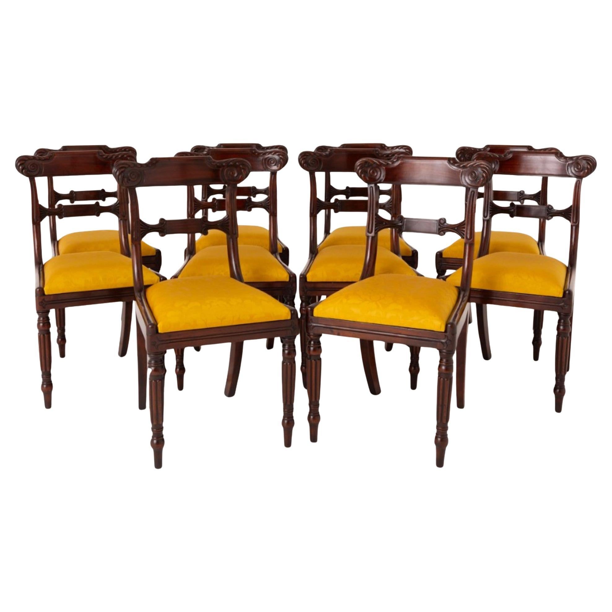 Set di 10 sedie da pranzo William IV Revival in mogano