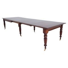 Table de salle à manger William IV extensible à 14 mers 19ème siècle