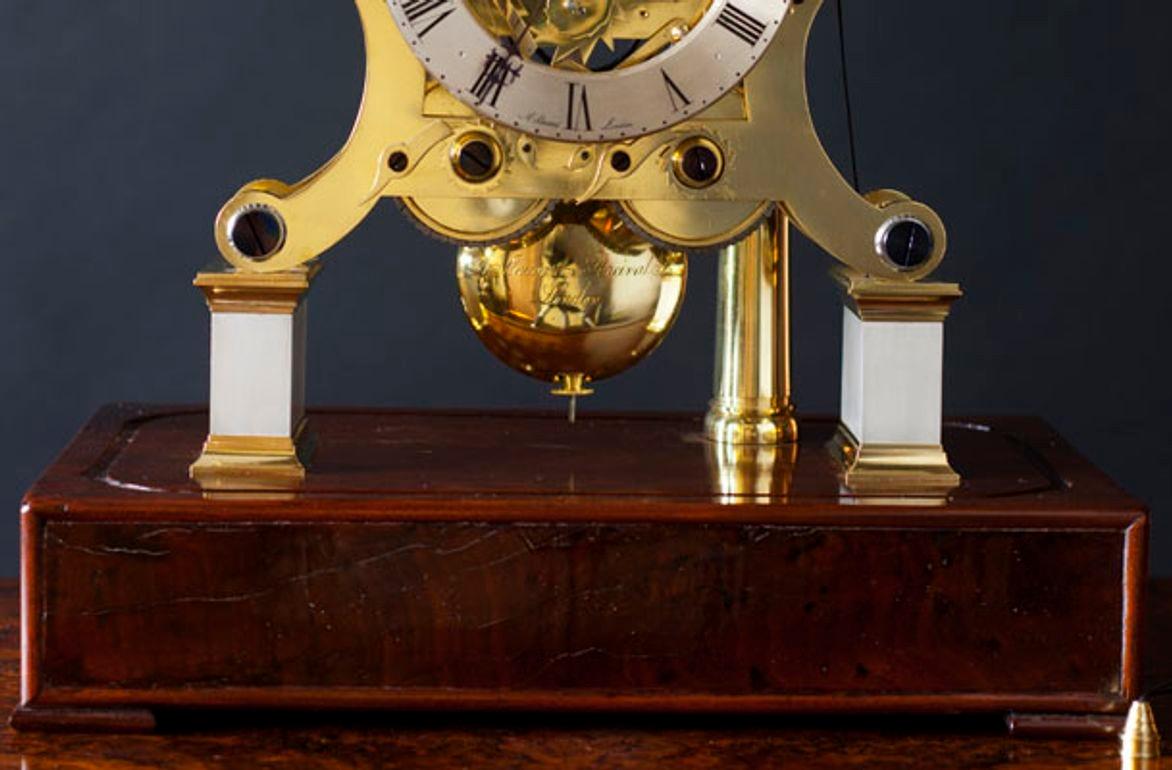 William IV. Double Fusee Skelett-Uhr von A. Stewart, London im Angebot 1