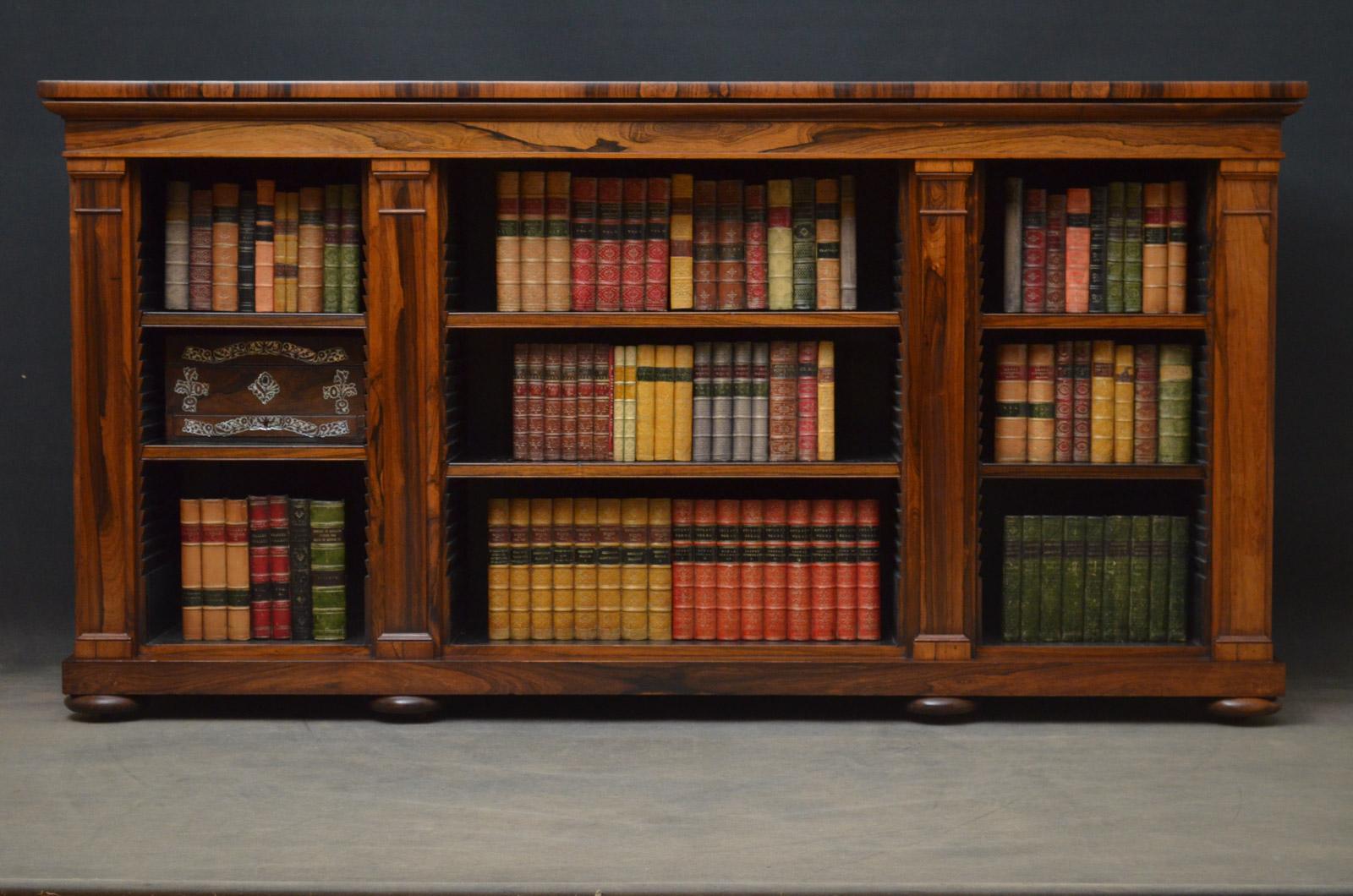 English William IV Dwarf Bookcase in Rosewood by J. Kendell & Co