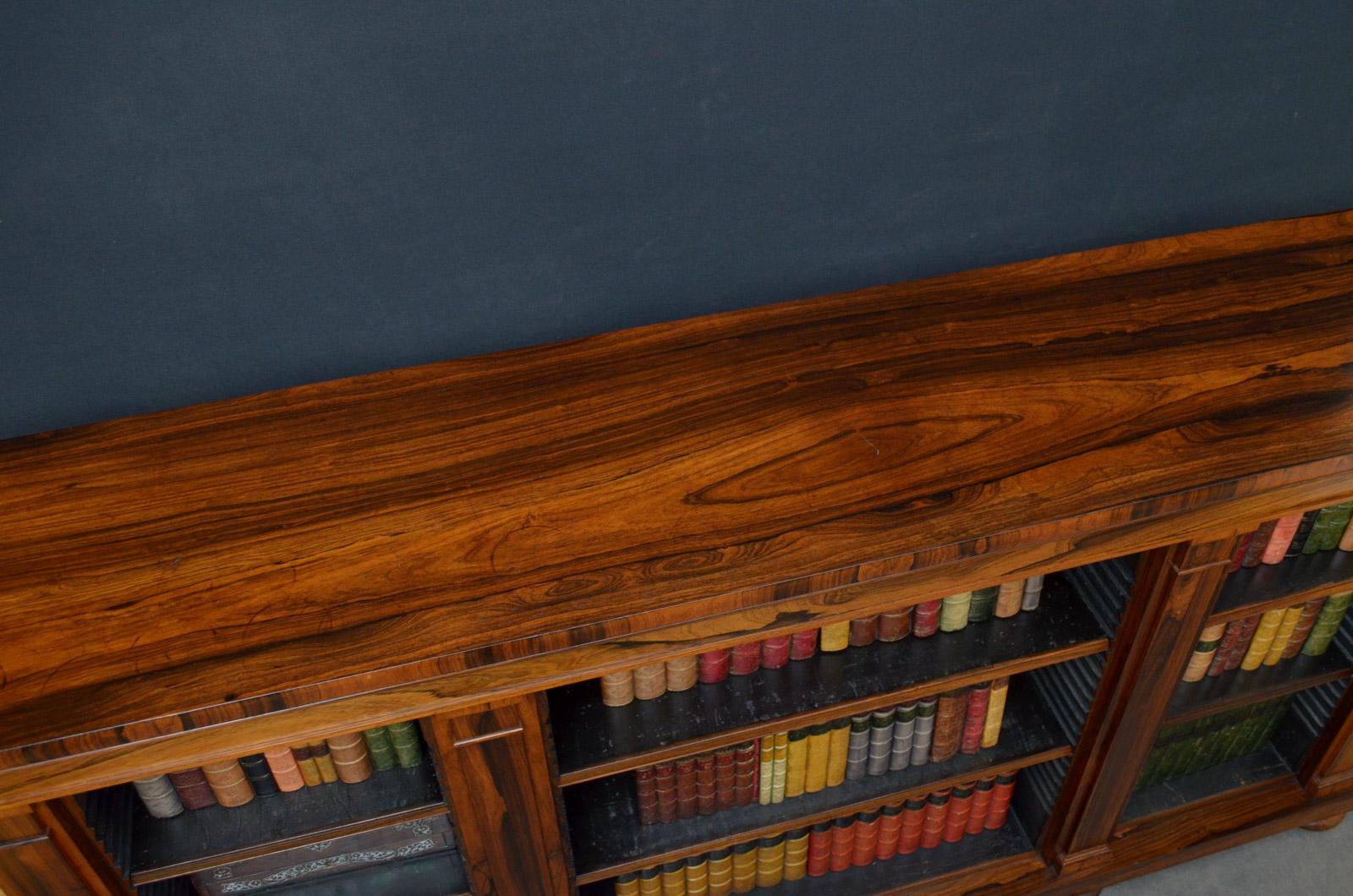 William IV Dwarf Bookcase in Rosewood by J. Kendell & Co In Excellent Condition In Whaley Bridge, GB