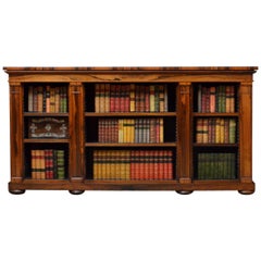 Antique William IV Dwarf Bookcase in Rosewood by J. Kendell & Co
