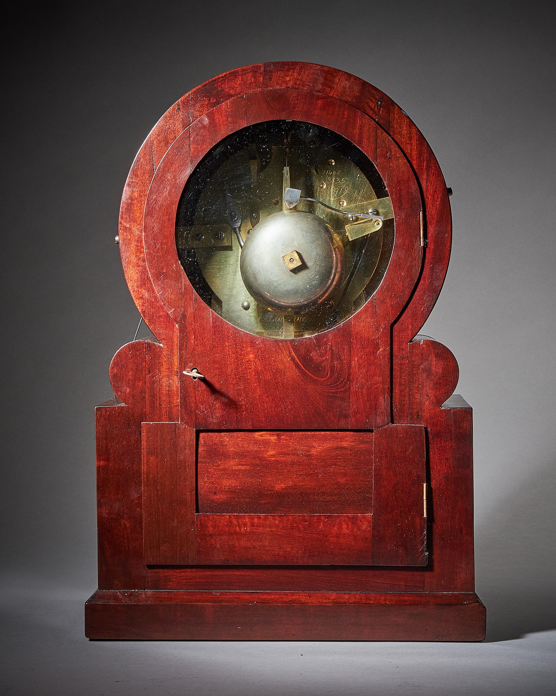 William IV / Early Victorian Eight-Day Mahogany Table Clock, by Widenham, London In Good Condition In Oxfordshire, United Kingdom