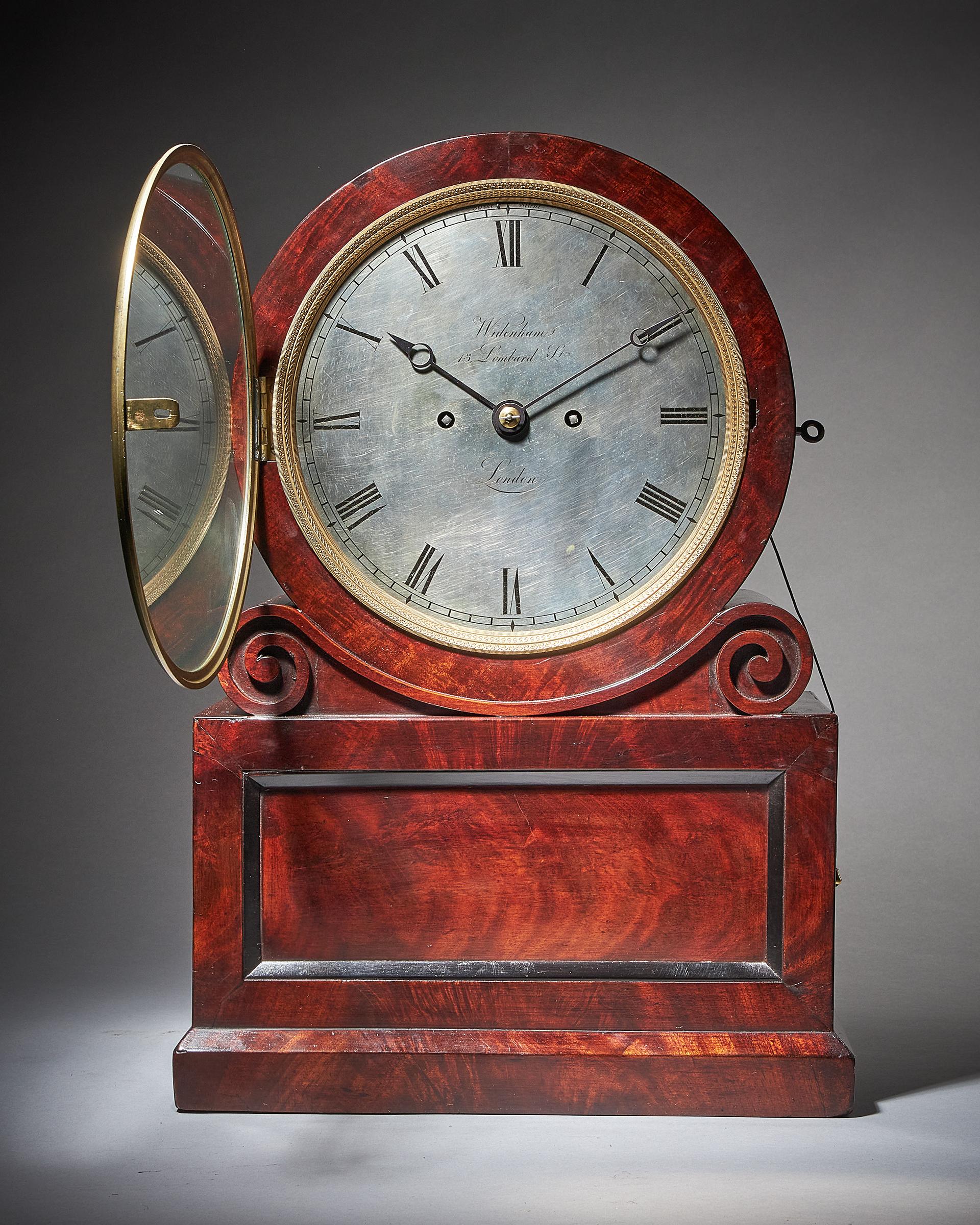 William IV / Early Victorian Eight-Day Mahogany Table Clock, by Widenham, London 1