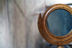 William IV/Early Victorian Golden Oak Shaving Mirror, c.1830-40