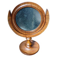 Used William IV/Early Victorian Golden Oak Shaving Mirror, c.1830-40