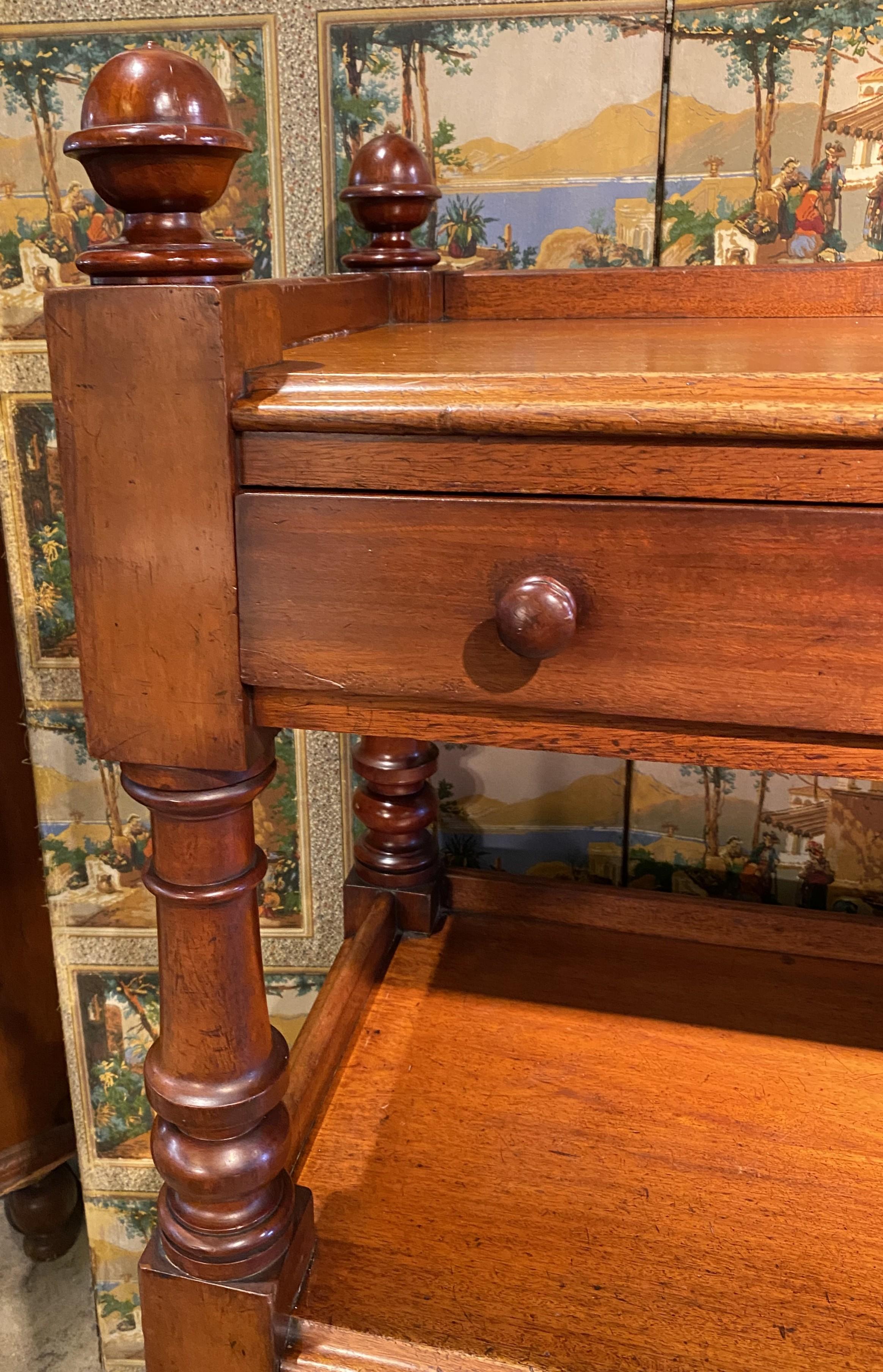 William IV English Two Tier Mahogany Server with Gallery 7