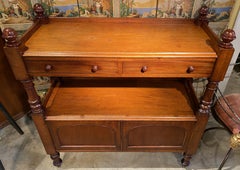 William IV English Two Tier Mahogany Server with Gallery