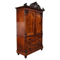 William IV Flame Mahogany Linen Press
