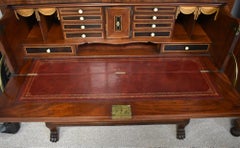 William IV Flame Mahogany Secretaire Bookcase