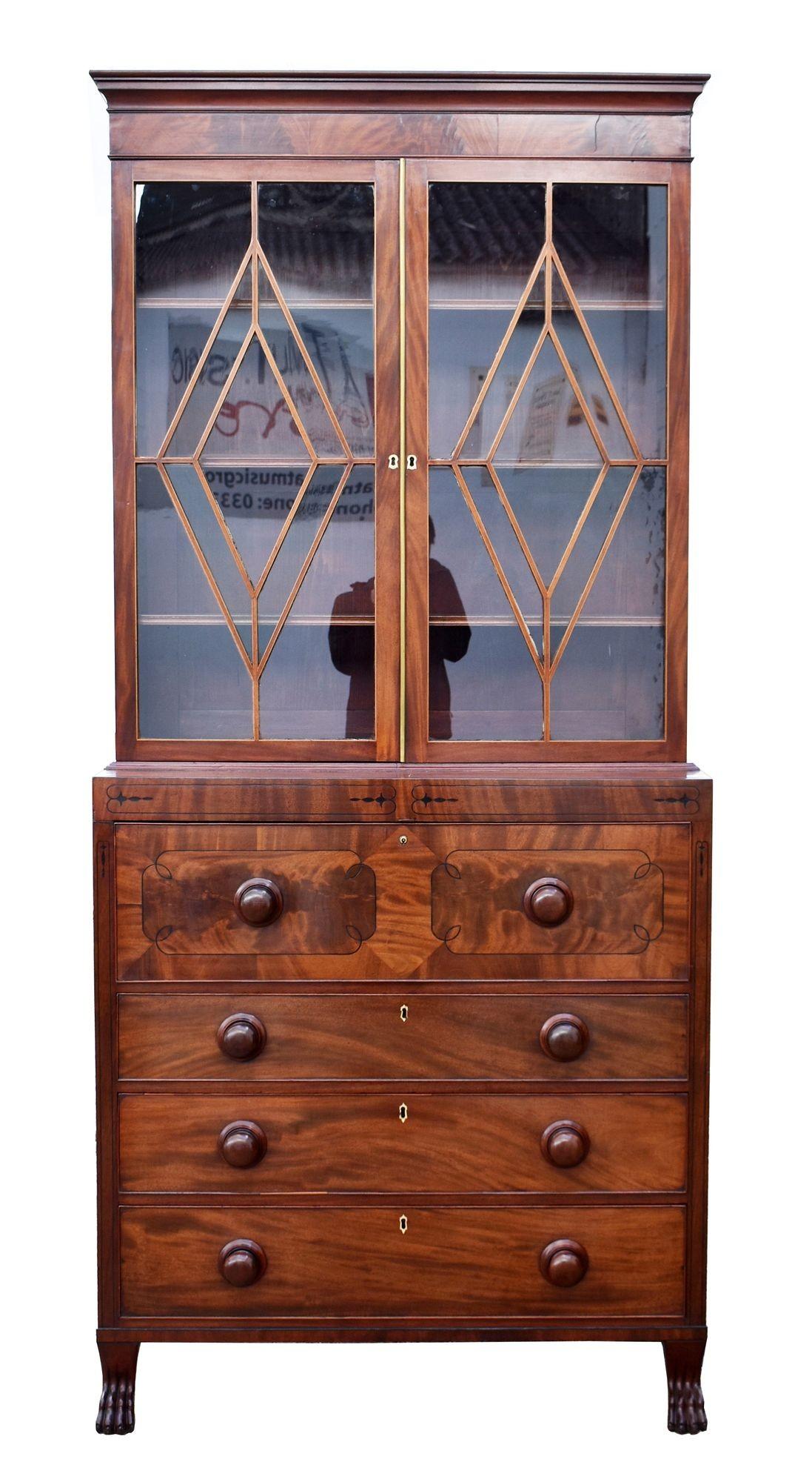 William IV. Sekretär Bücherregal aus geflammtem Mahagoni im Zustand „Gut“ im Angebot in Chelmsford, Essex