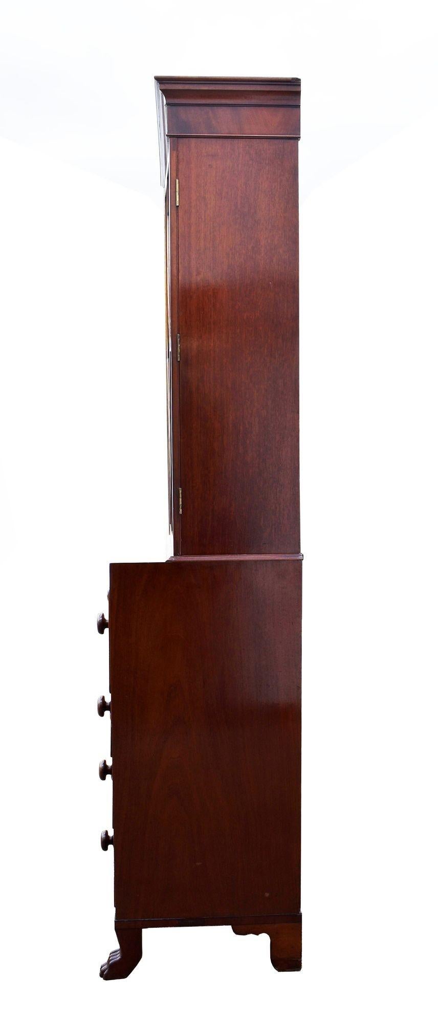 William IV. Sekretär Bücherregal aus geflammtem Mahagoni (19. Jahrhundert) im Angebot