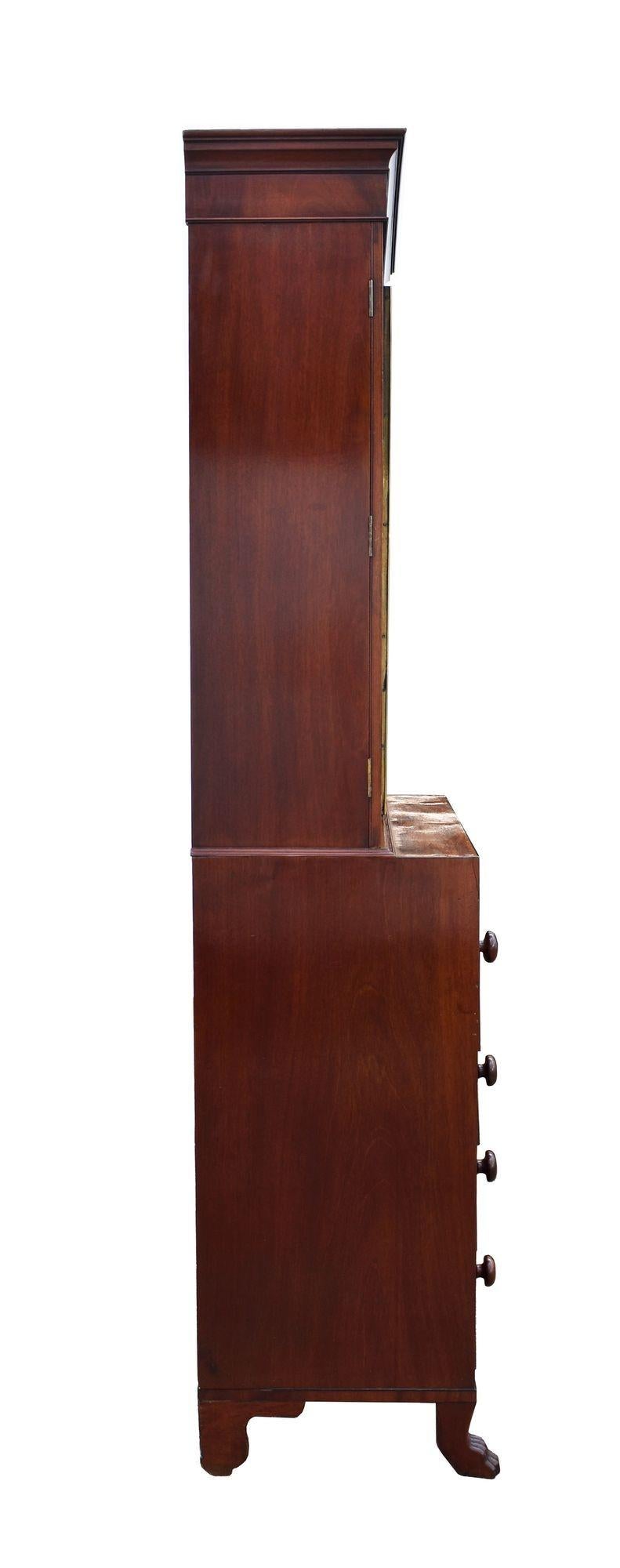 William IV. Sekretär Bücherregal aus geflammtem Mahagoni im Angebot 1