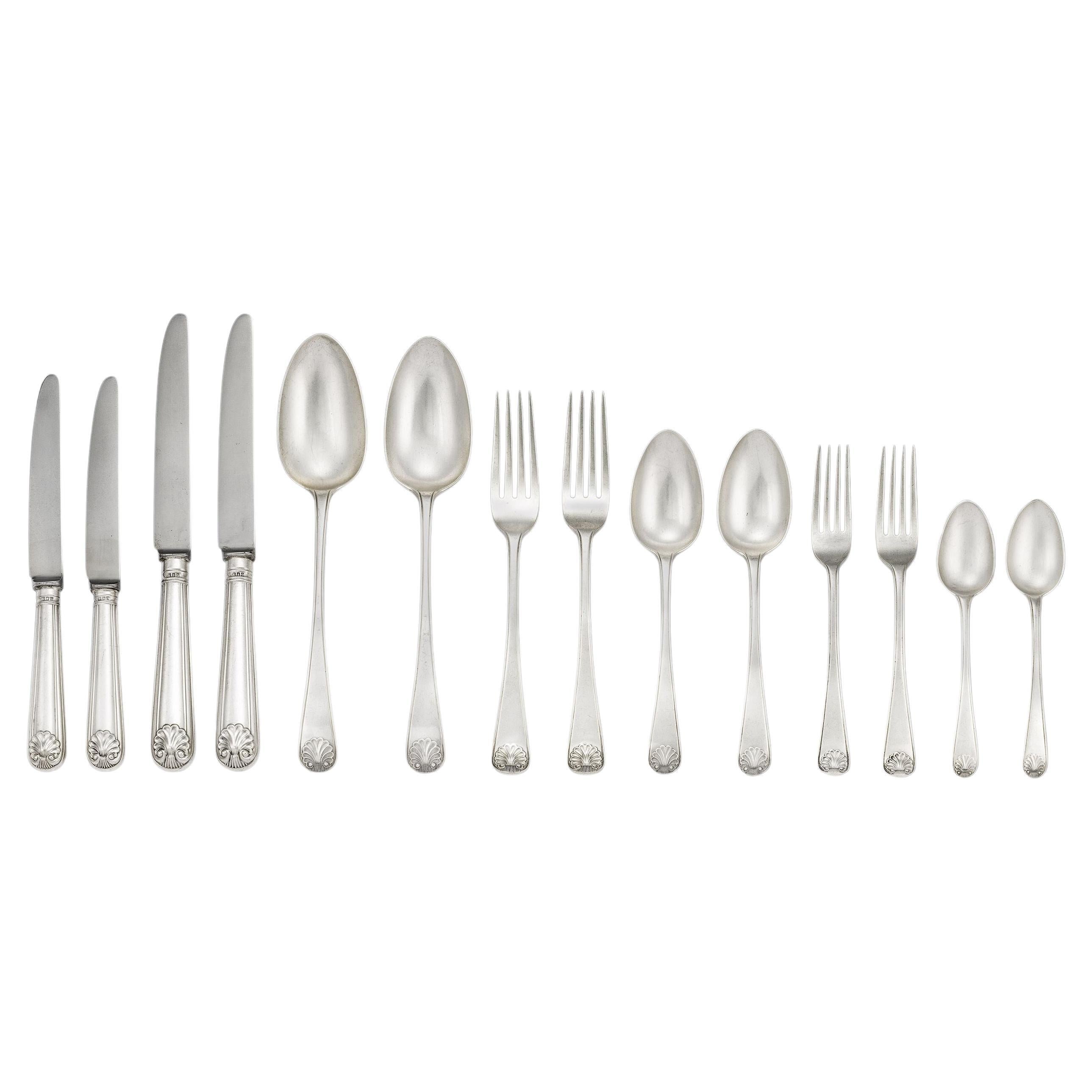 William IV Flatware Set Made in London by John and Henry Lias, 1837 For Sale