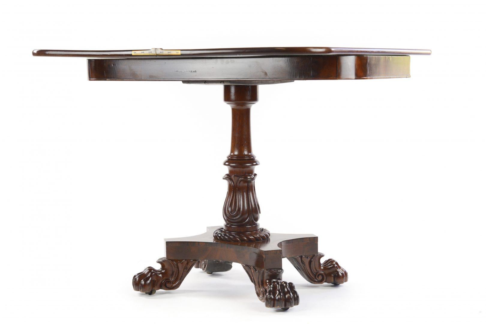 British William IV Fold Over Tea Table in the manner of Gillows For Sale