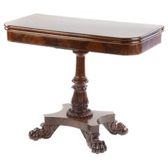 Antique William IV Fold Over Tea Table in the manner of Gillows