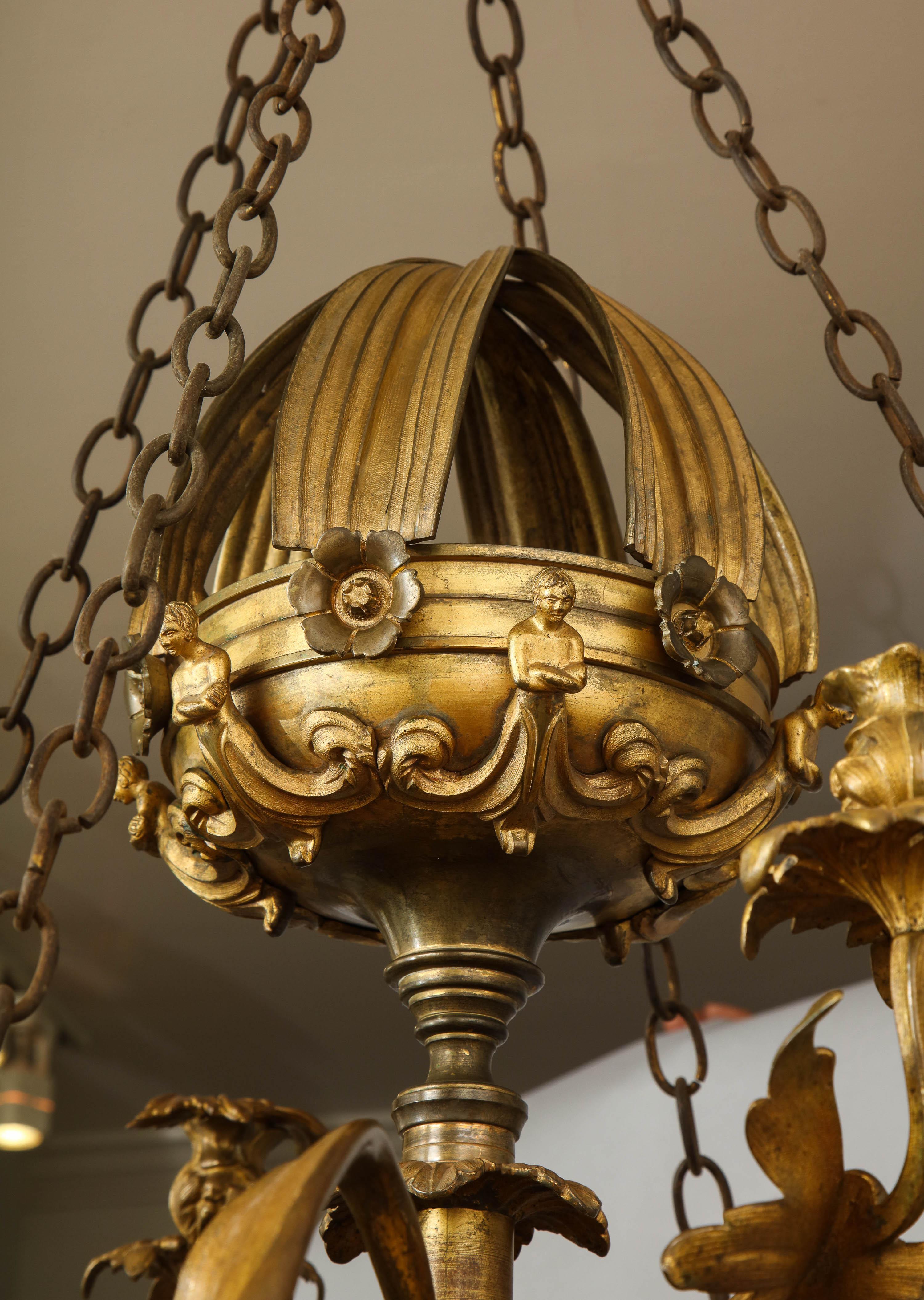 Lampadario William IV in bronzo dorato in vendita 4