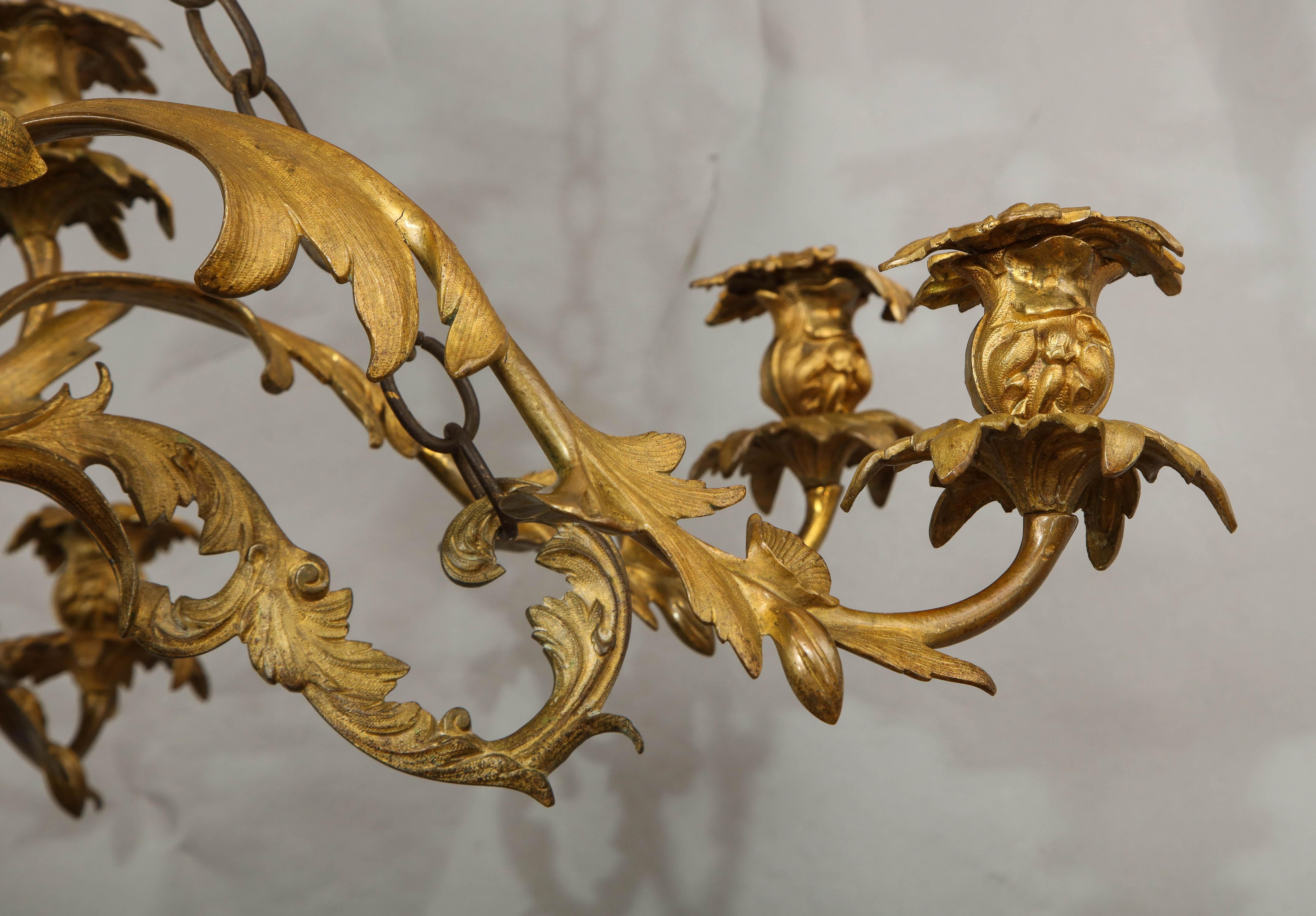 William IV Gilt Bronze Chandelier For Sale 7