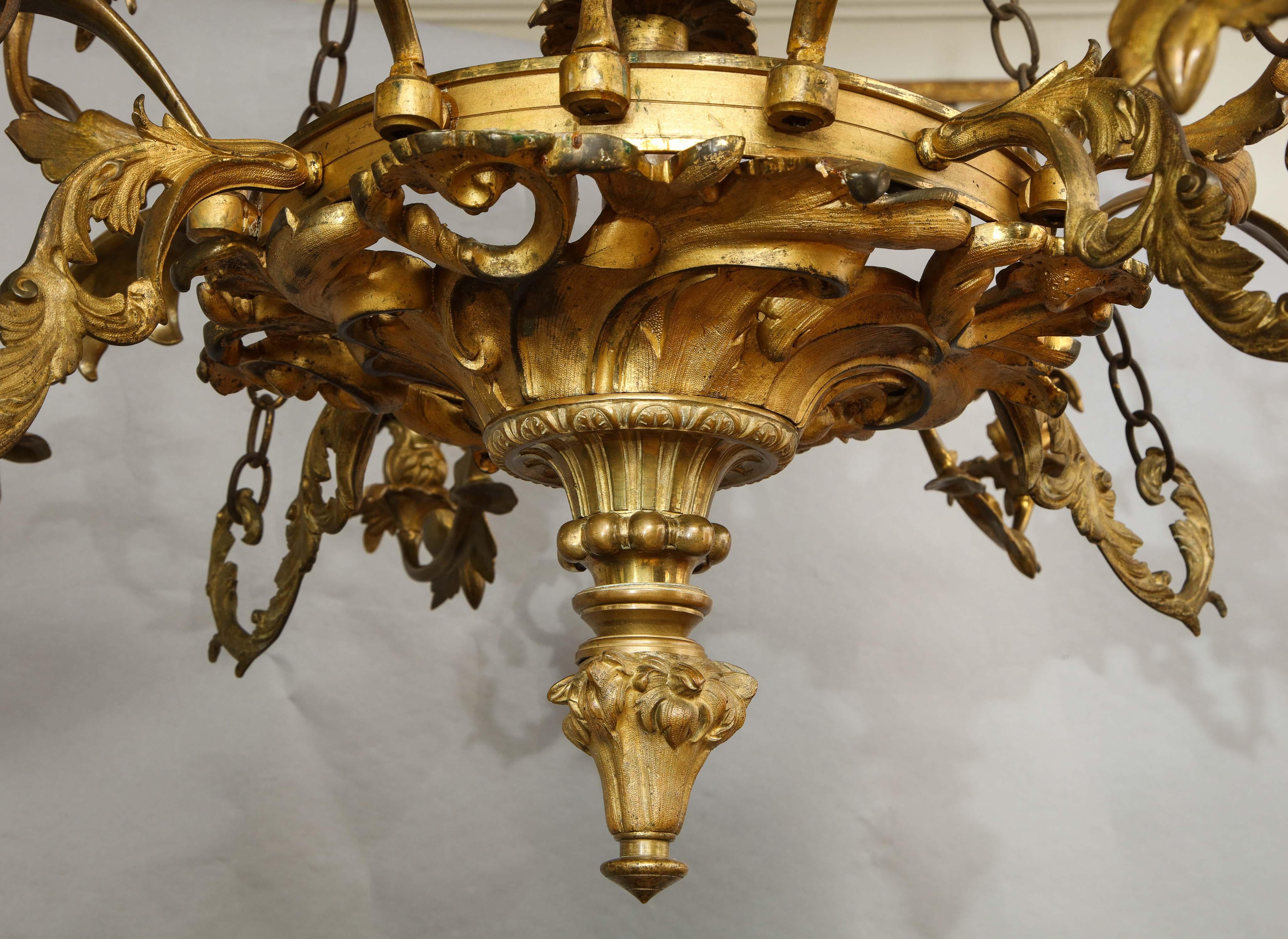 William IV Gilt Bronze Chandelier For Sale 9