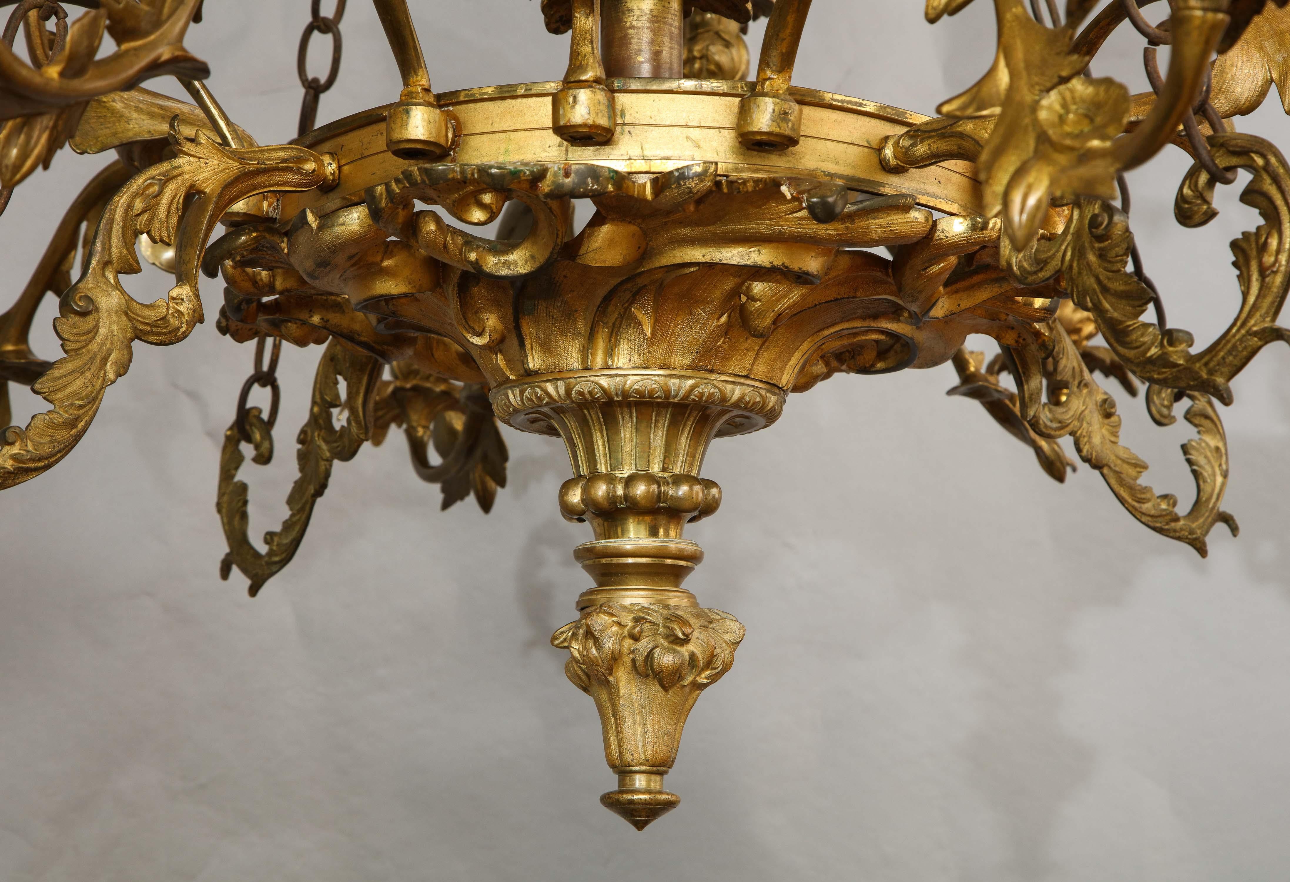 Mid-19th Century William IV Gilt Bronze Chandelier For Sale