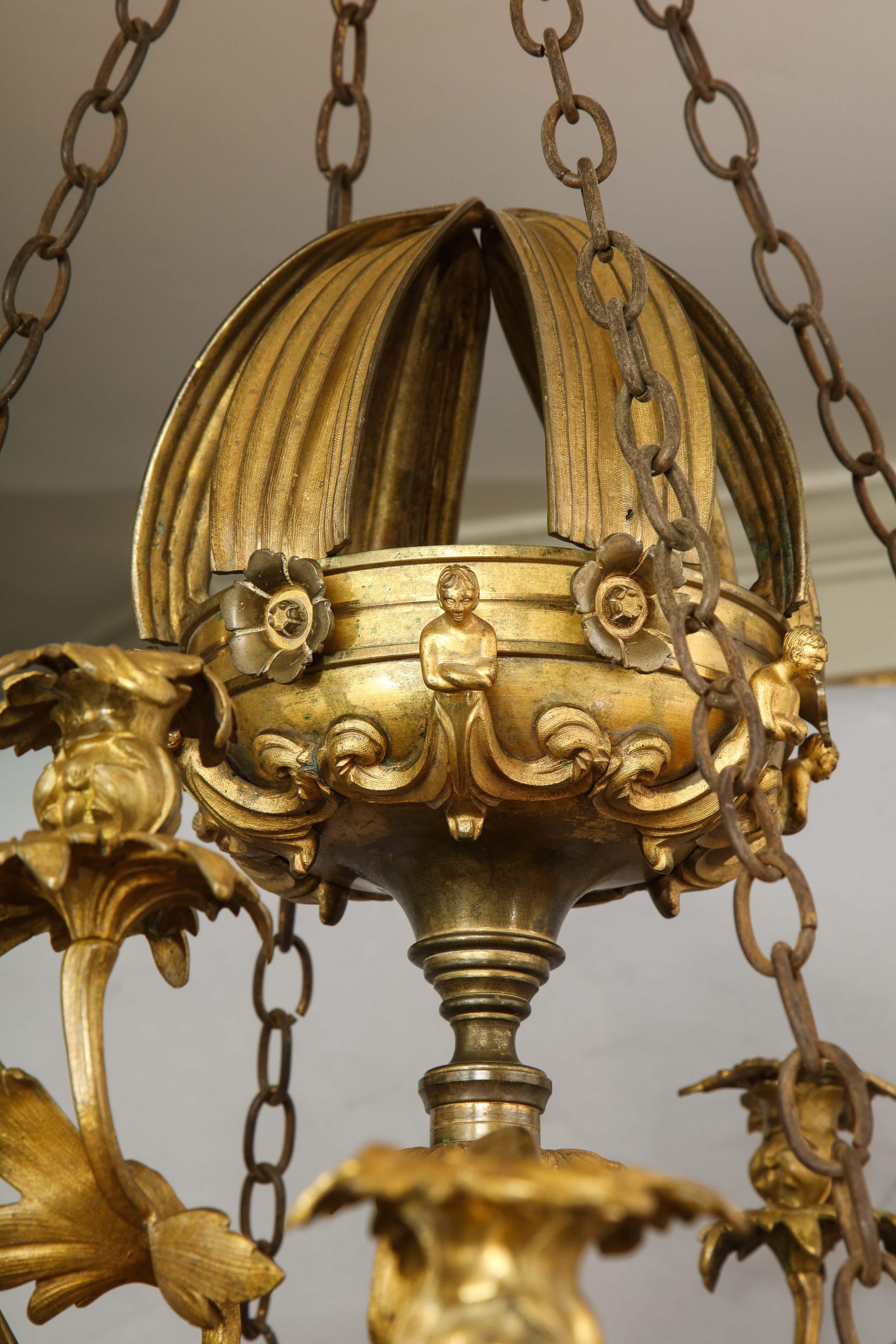 William IV Gilt Bronze Chandelier For Sale 1
