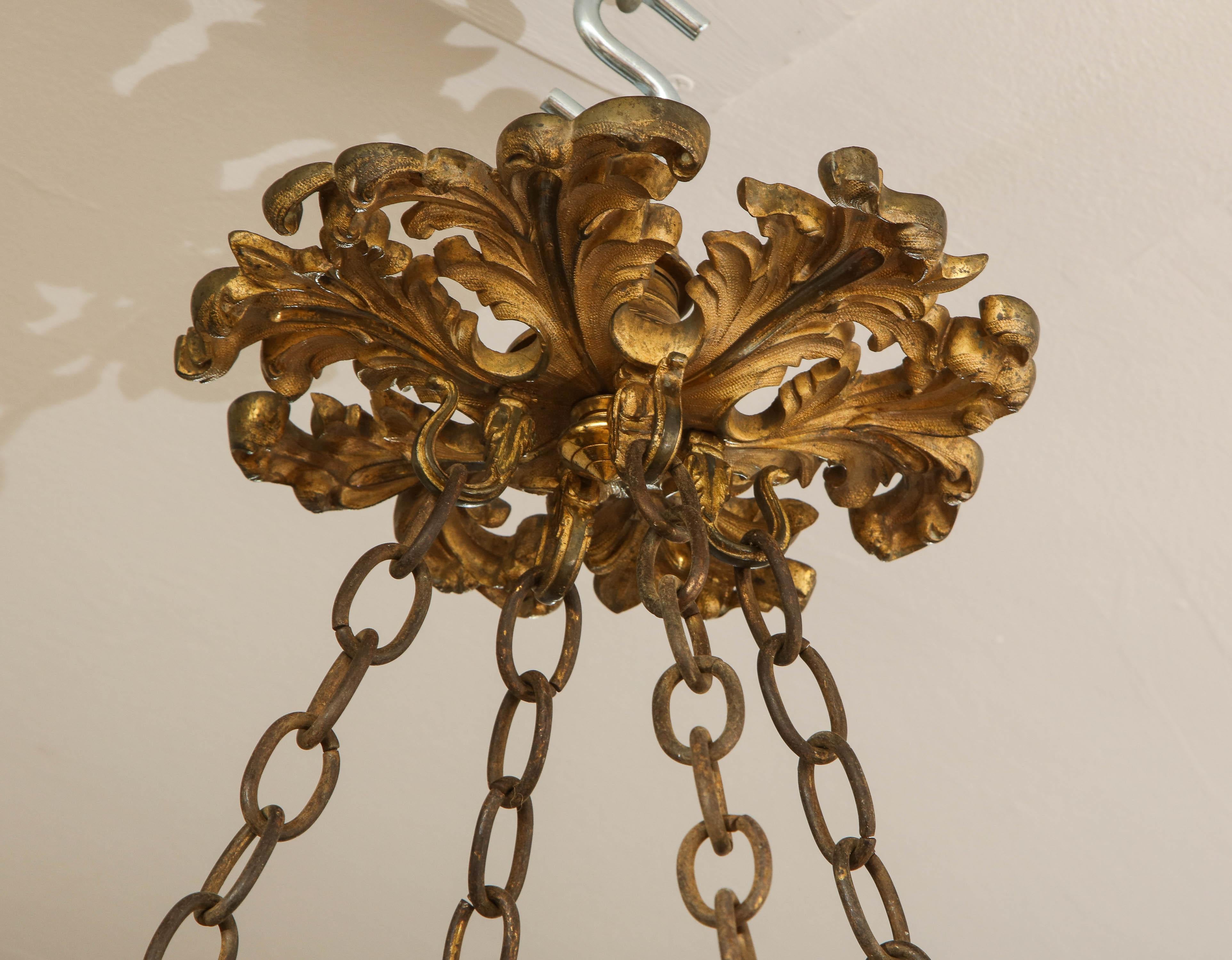 William IV Gilt Bronze Chandelier For Sale 2