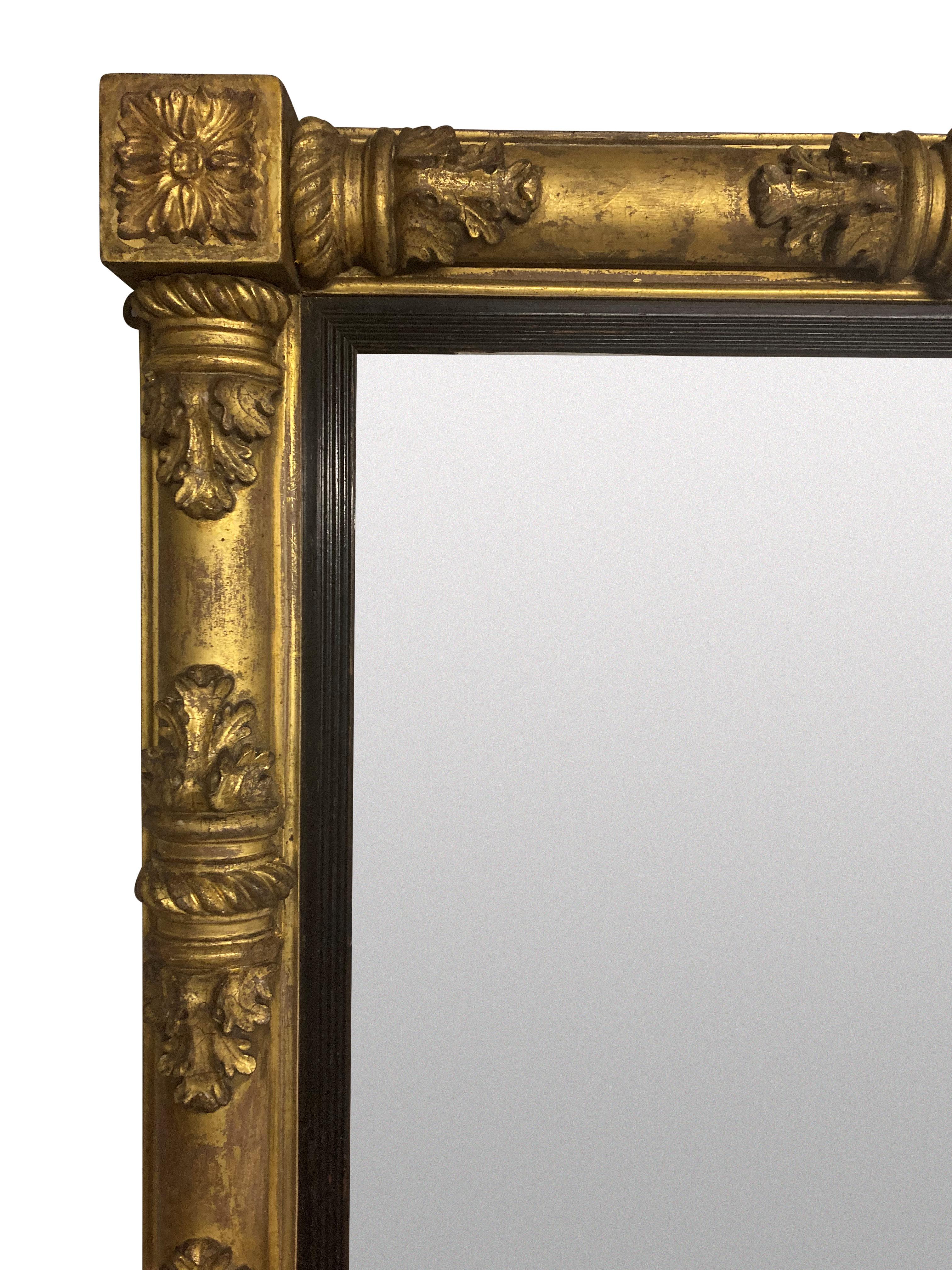 Anglais Miroir Ovemantel en bois doré William IV en vente