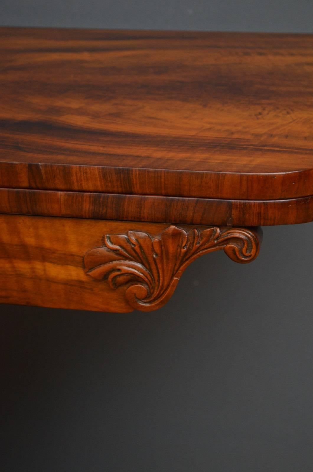 Mid-19th Century William IV Goncalo Alves Card Table