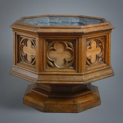 William IV Gothic Octagonal Oak Jardiniere