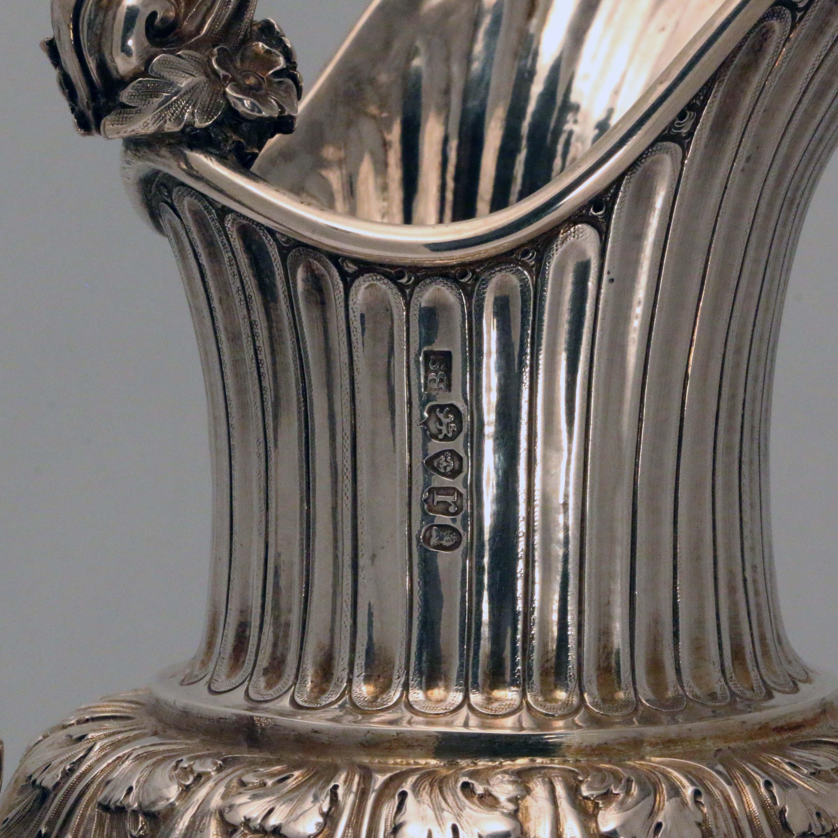 William IV Hall Marked Silver Claret Jug by Benjamin Smith 2