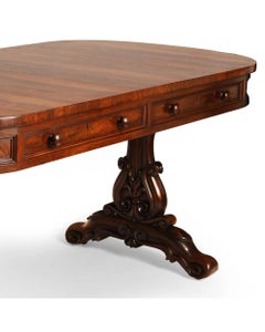 William IV Irish Rosewood Library Table by Williams & Gibton, 19th Century