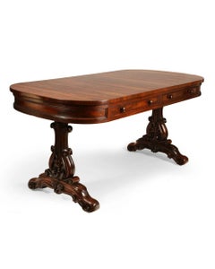 William IV Irish Rosewood Library Table by Williams & Gibton, 19th Century