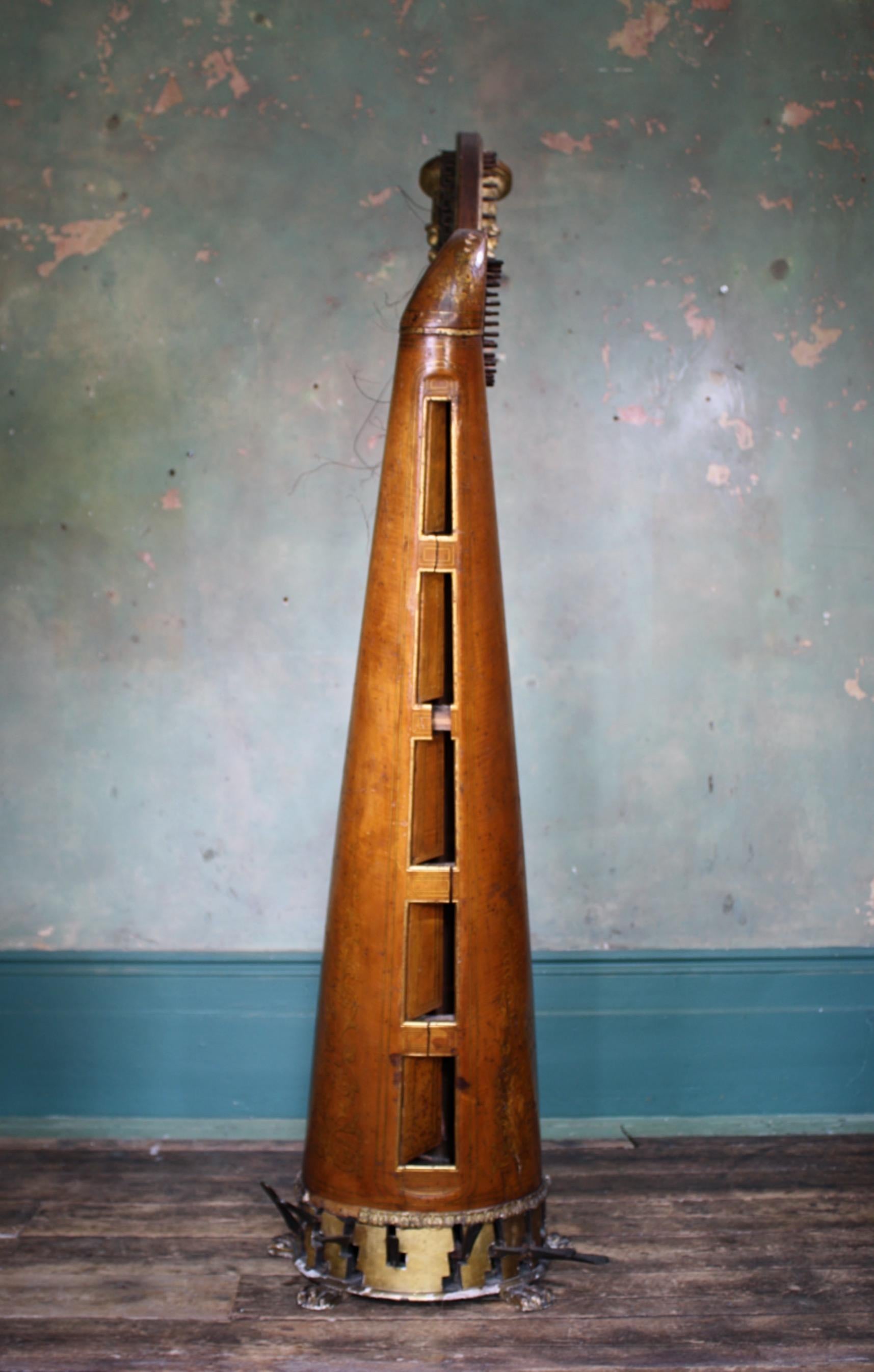 William iv, Jackson Late Egan Irish Satin & Gilt Wood Harp  4