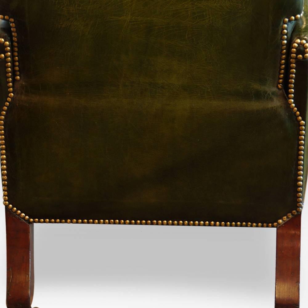 William IV Leather Button Back Reclining Patent Library Chair 4