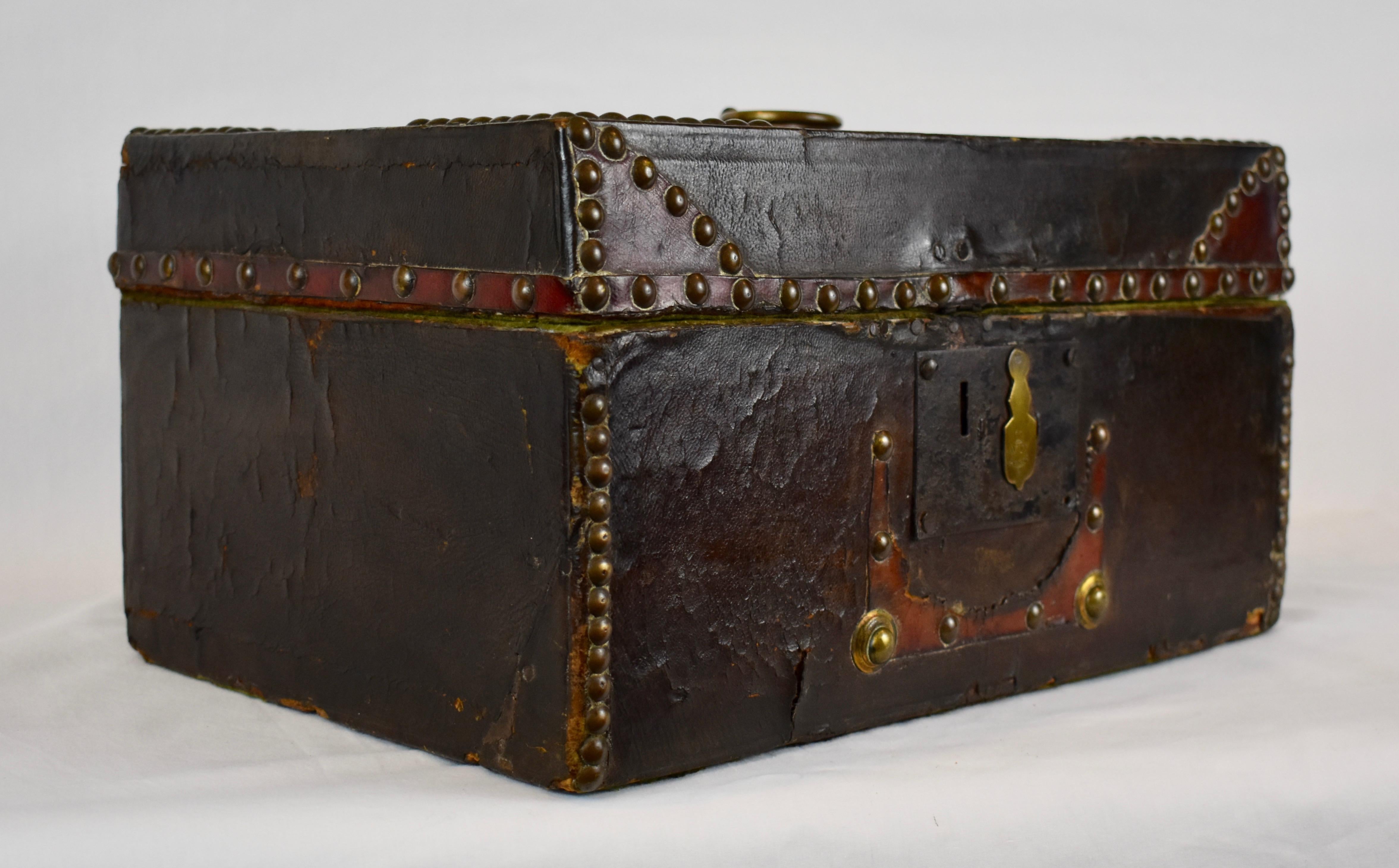 19th Century William IV Leather-Clad Document Box