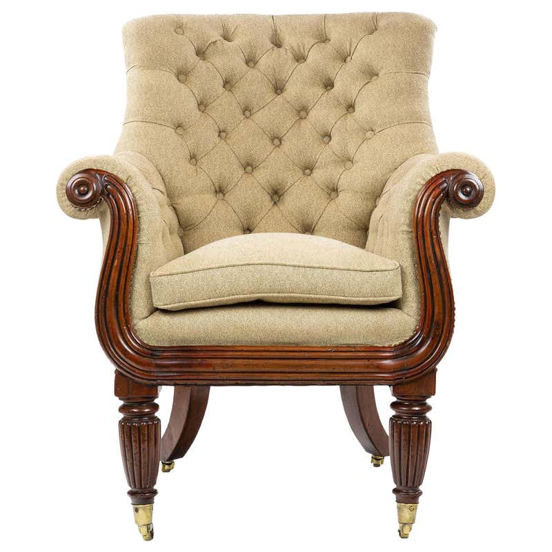 Victorian Embroidered Carved Oak Framed Library Reading Chair Gillows ...