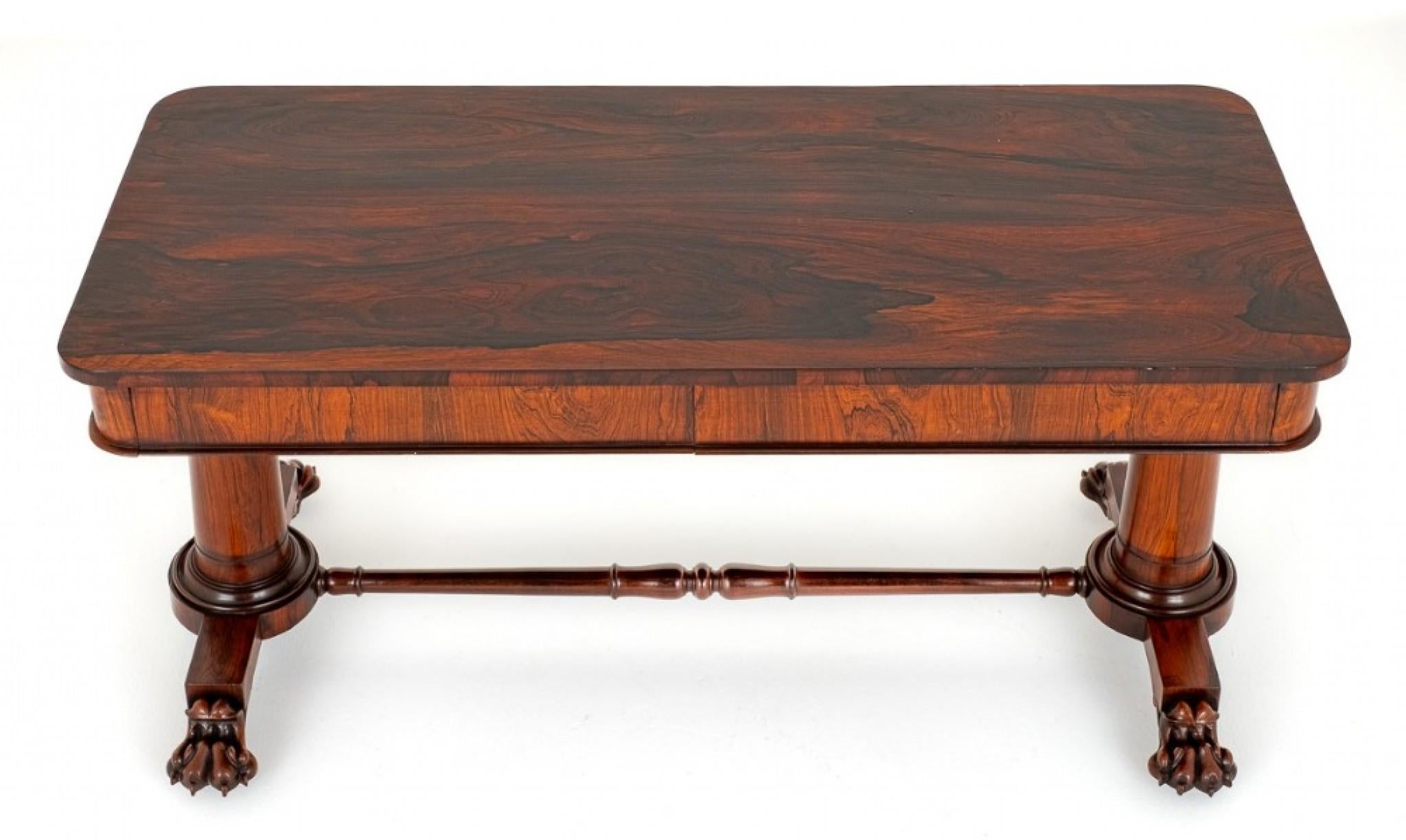 Rosewood William IV Library Table Desk 19th Century For Sale